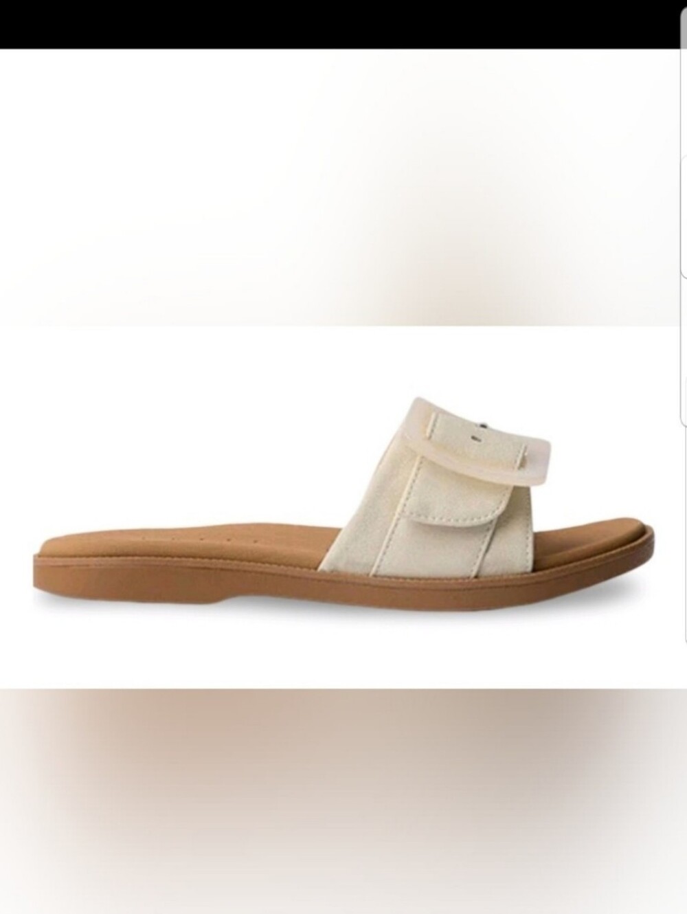 NEW! Reef Neutral Ivory Slide Sandals with Decorative Buckle Sz 8 NWT - Picture 4 of 8